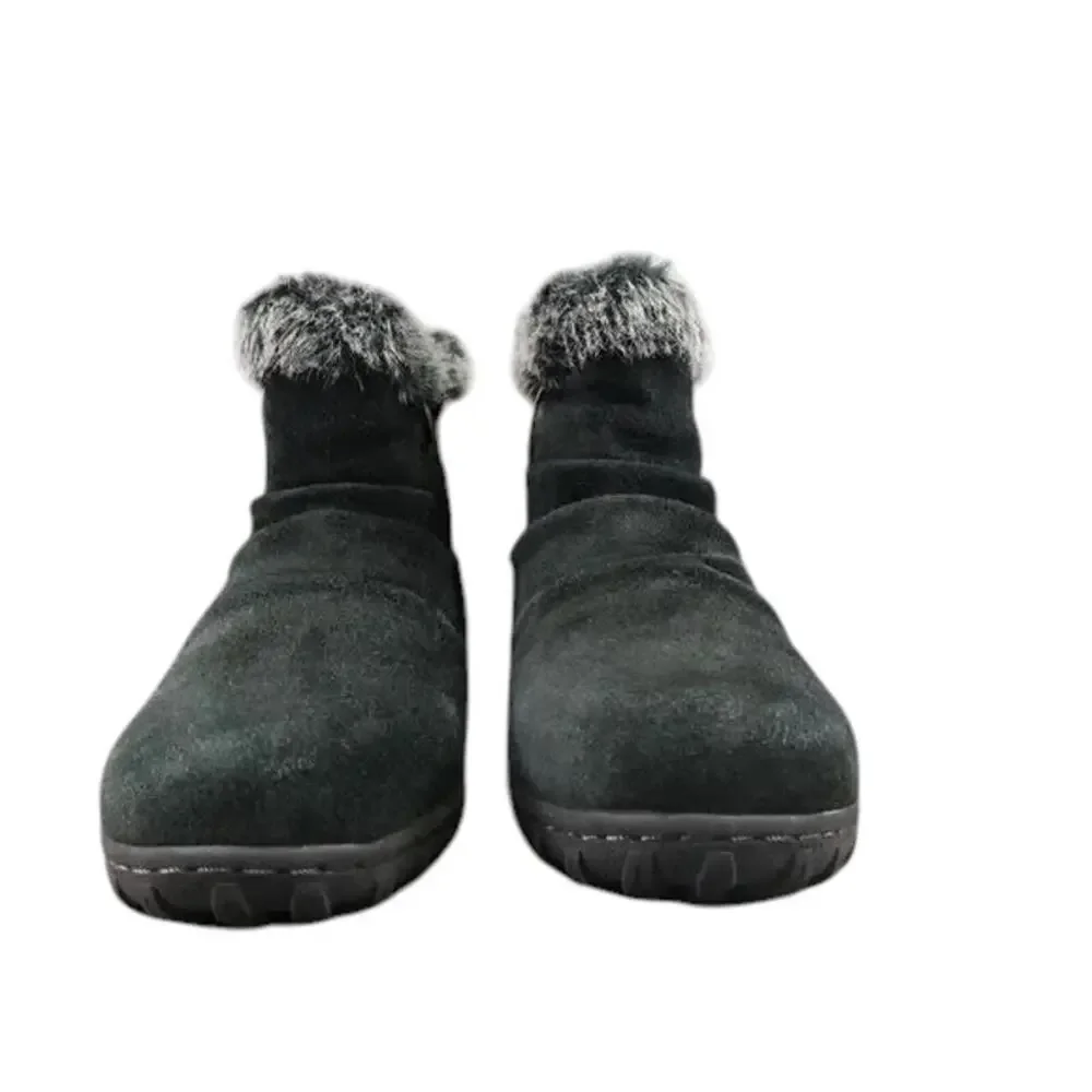 Khombu Shoes Womens 8 Bootie Winter Leather Faux Fur All Weather Lindsey Buckle